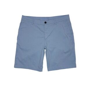 Faherty Movement Men's Chino Shorts Sz 35 9" Inseam Blue Organic Cotton‎ Coolmax